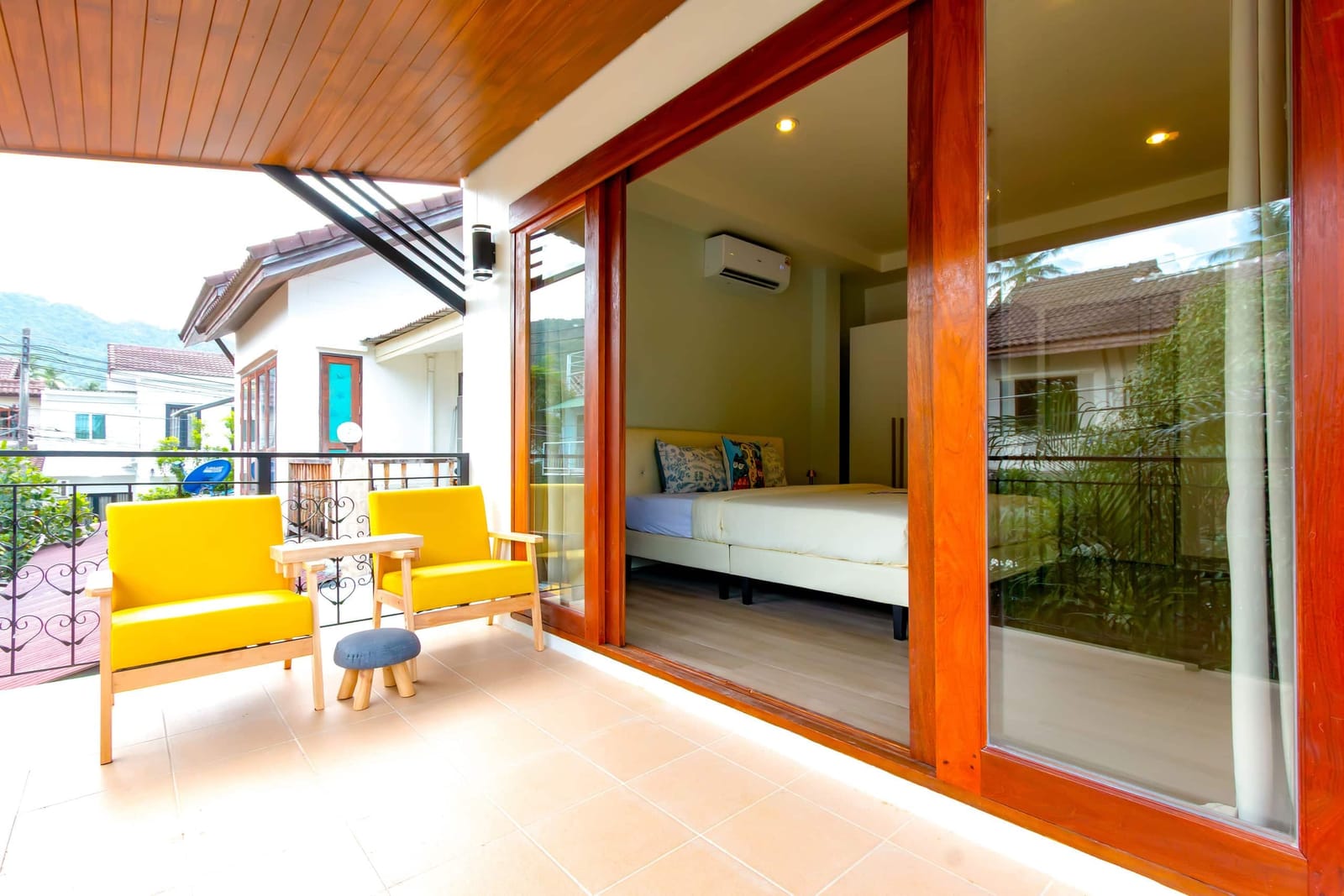 Private balcony with seating at Haven House