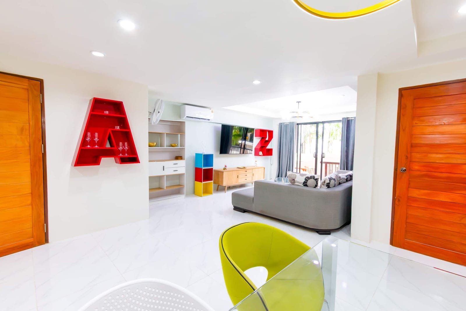 Bright open living room at Haven House